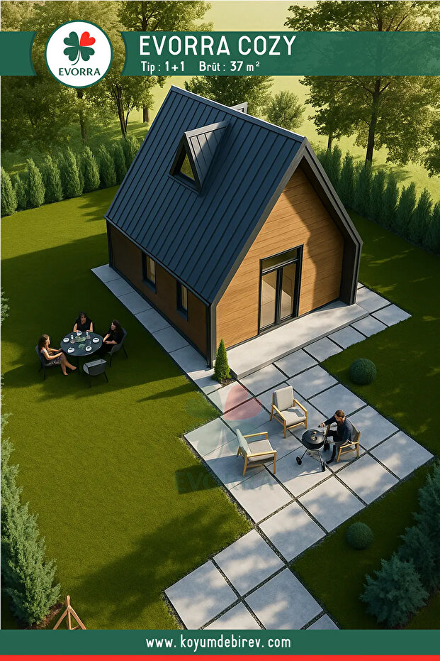 Cozy bungalov ev Çelik ahşap Ev - 1