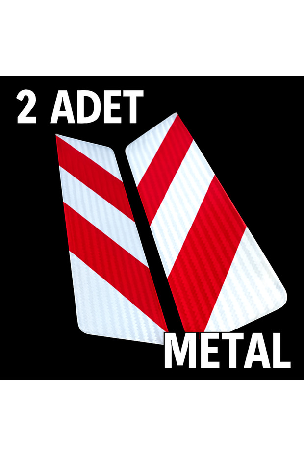 Vehicle Warning Sign-Tüvtürk Approved- 56.5 X 14 cm 2 Pieces Red-White (Metal)
