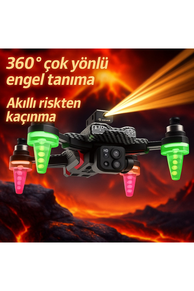 Katlanabilir 4K Kamera Drone | WiFi FPV, 360° Takla, Işık Sensörü C19S - 4