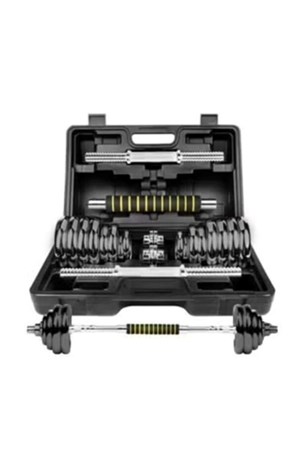 30kg Adjustable Dumbbell Set with Case and Connecting Rod