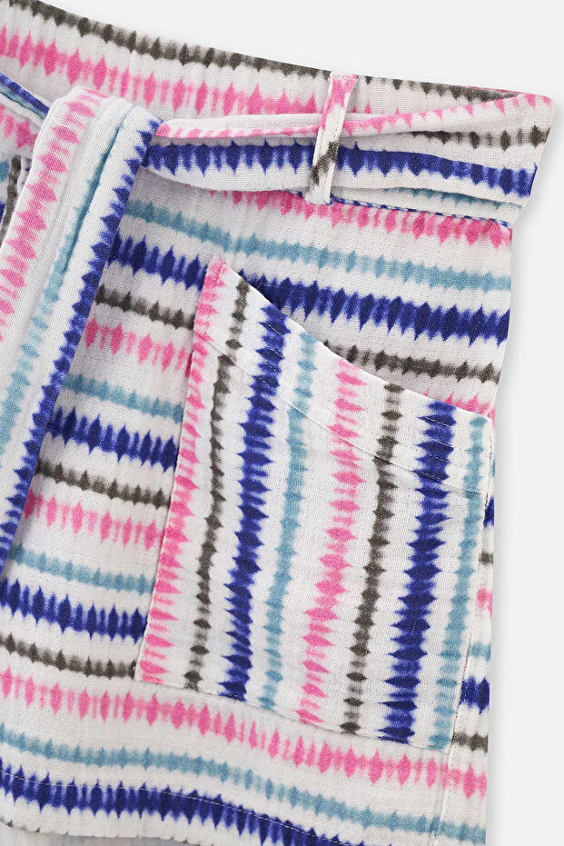 Pembe-Mavi Müslin Şort - 8