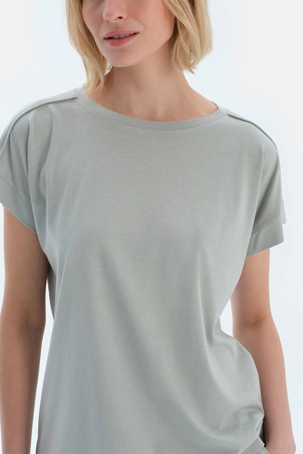 Ada Çayı Düşük Kollu Basıc Tişört Pantolon Pijama Takımı - 5