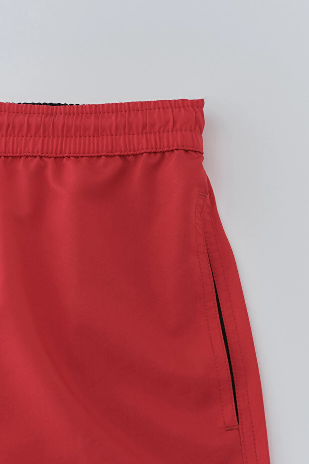 Kırmızı Micro Orta Düz Deniz Şortu - 7