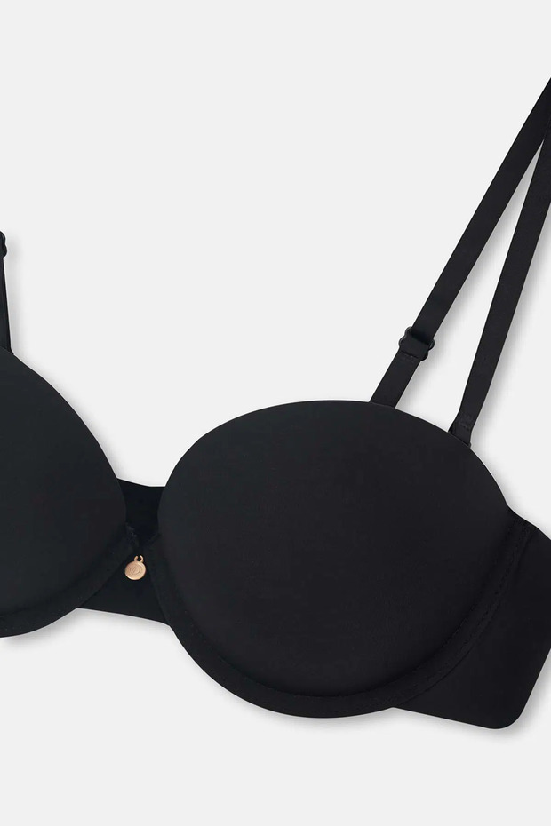 Siyah Julia Straplez Push-Up Destekli Sütyen - 8