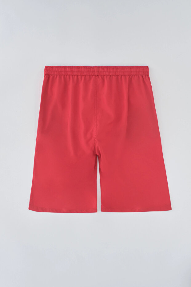 Kırmızı Micro Orta Düz Deniz Şortu - 5