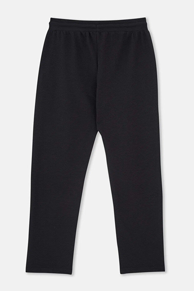 Siyah Düz Paça Eşofman Altı - 7