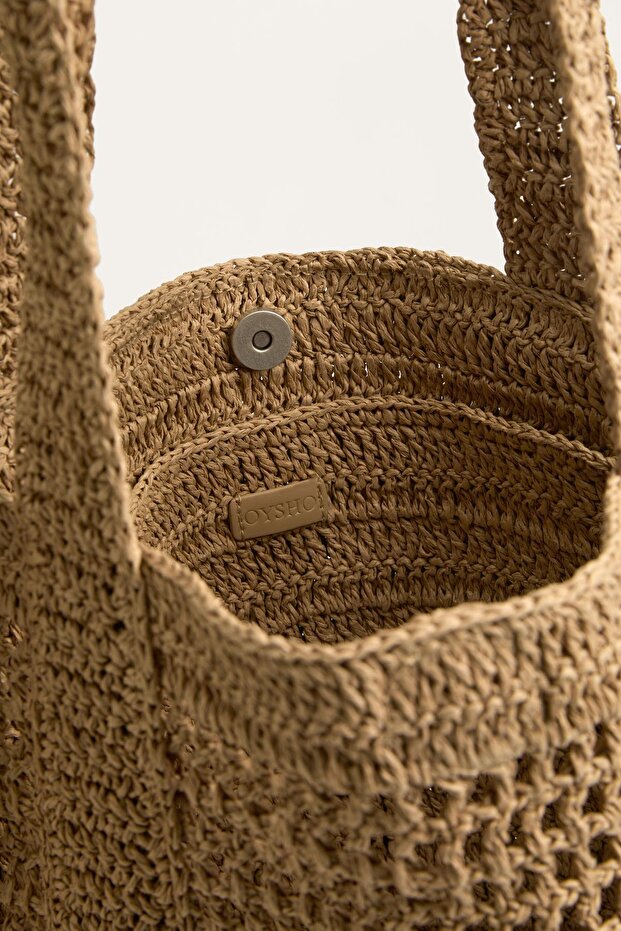 Delikli shopper çanta - 3