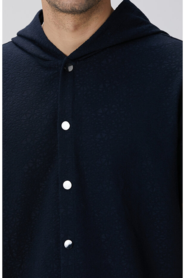 Siyah Jakarlı Gömlek - 7