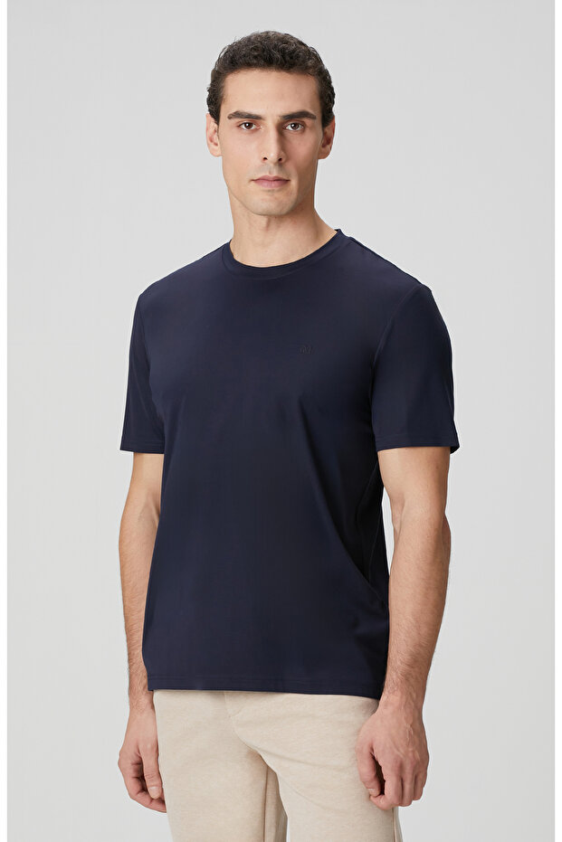 Lacivert Basic T-shirt - 4