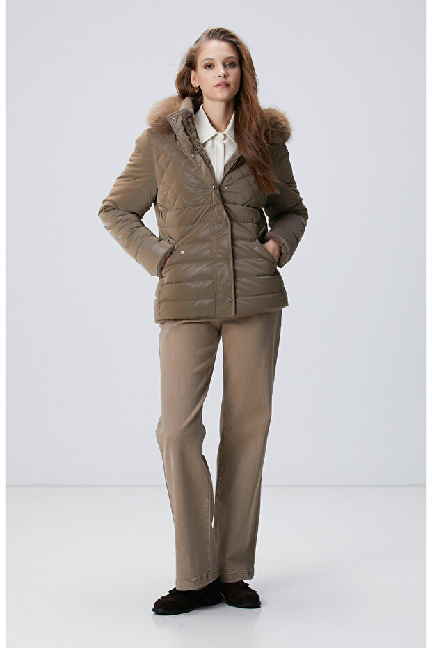 Koyu Bej Çift Taraflı Mont - 2