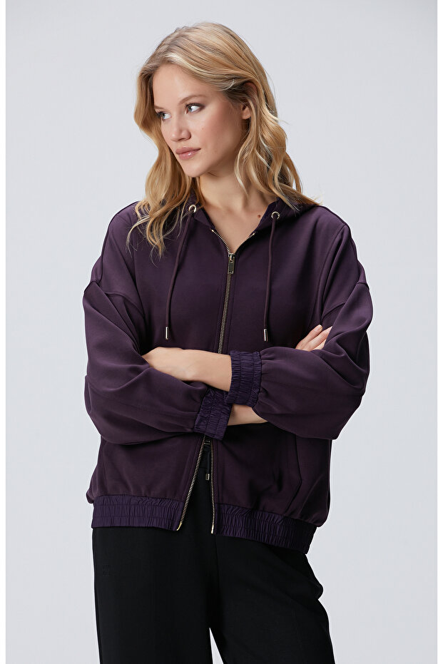 Mor Modal Karışımlı Sweatshirt - 4