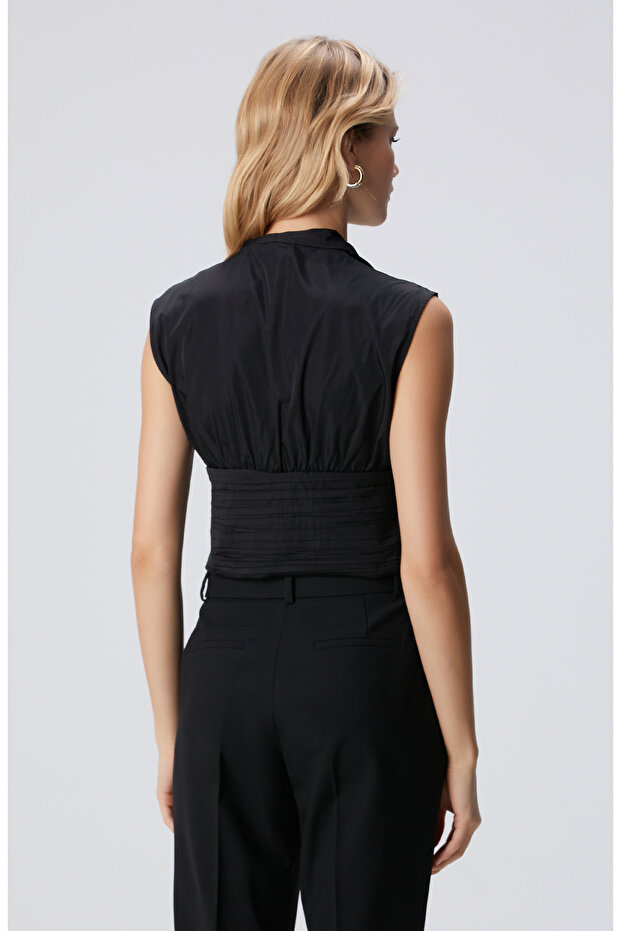 Siyah Tafta Bluz - 5