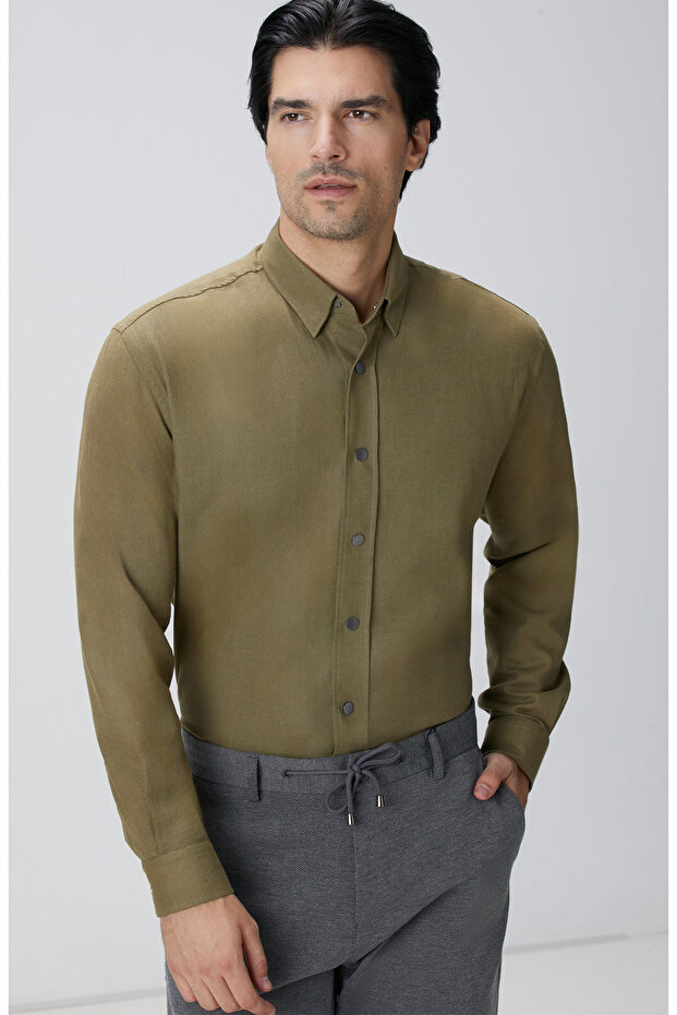 Haki Flanel Gömlek - 3
