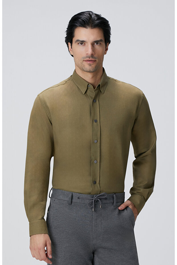 Haki Flanel Gömlek - 4