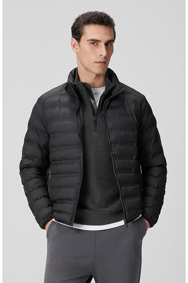 Siyah Puffer Mont - 1