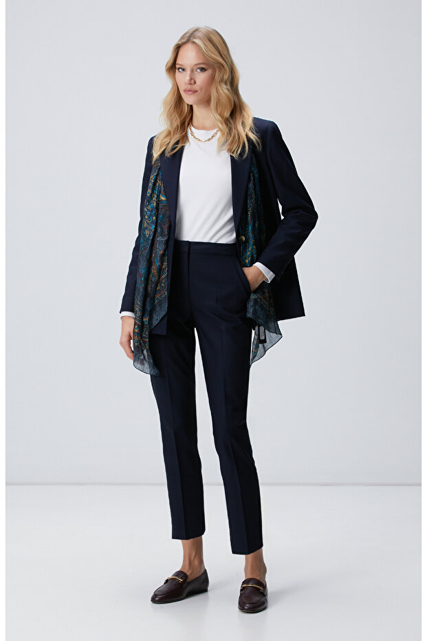 Lacivert Basic Skinny Pantolon - 1