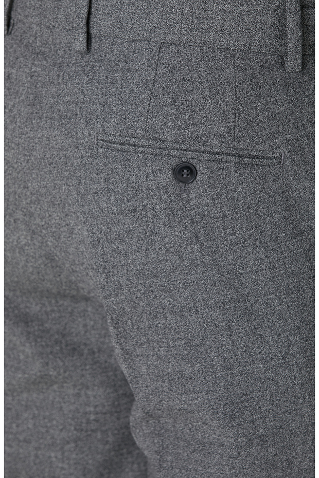 Gri Desenli Yün Karışımlı Pantolon - 5