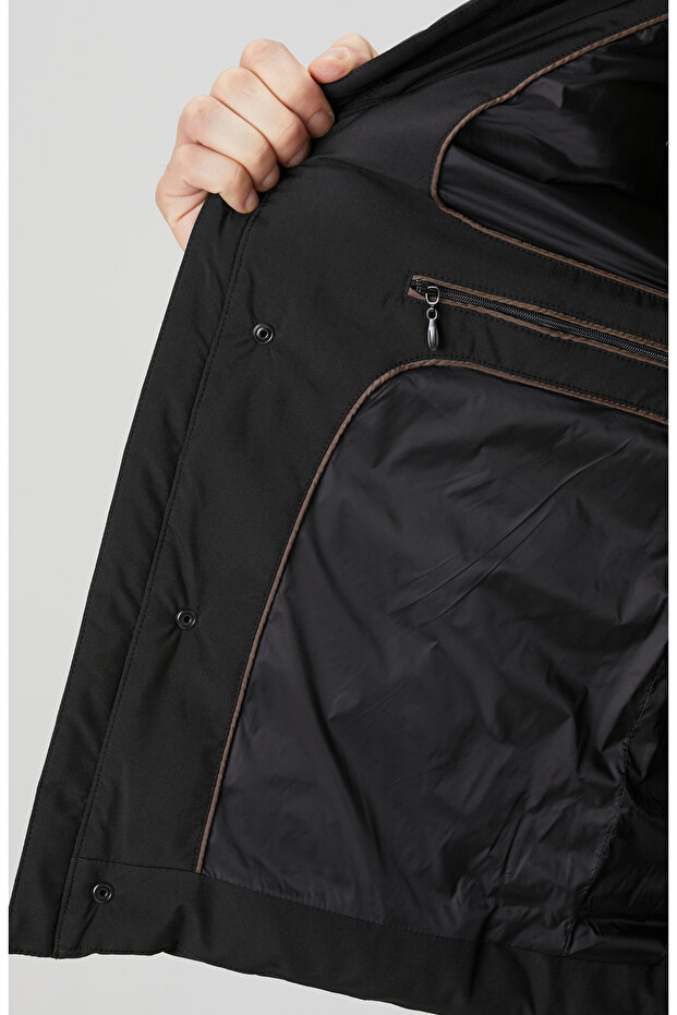 Siyah Ray Kapitoneli Casual Yelek - 8