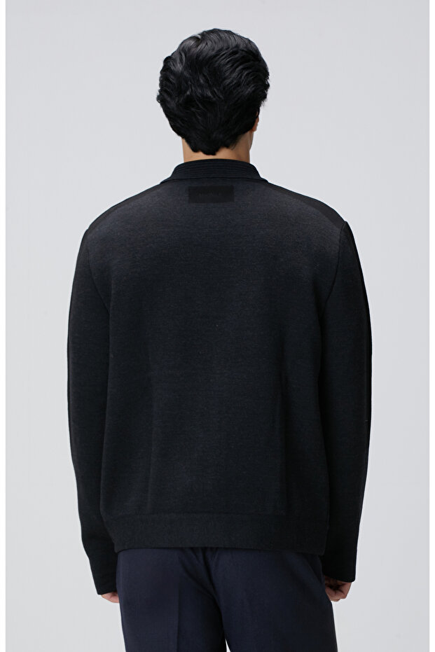 Antrasit Triko Dış Gömlek - 5