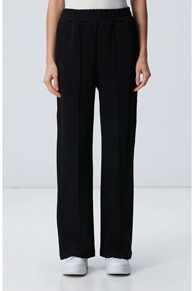 Siyah Bol Paça Basic Eşofman - 2