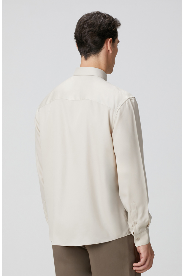 Bej Lyocell Gömlek - 5