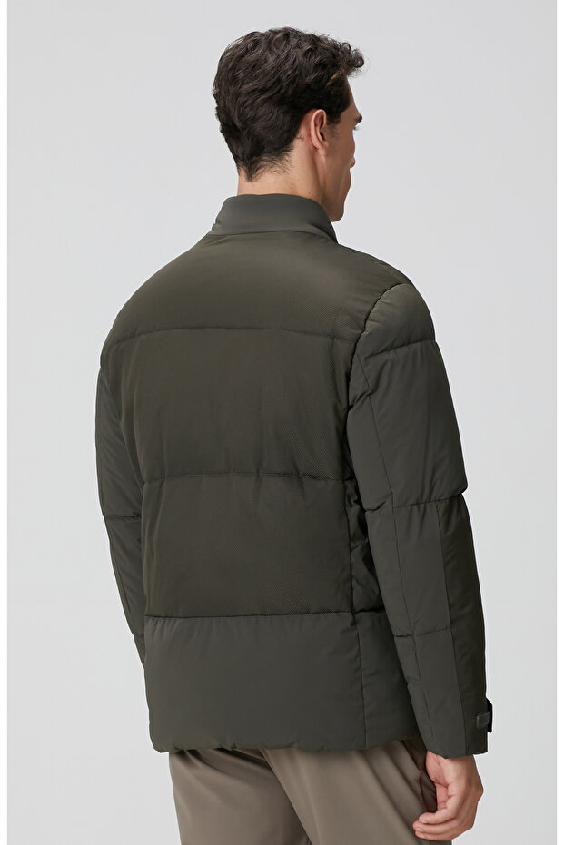 Haki N-Tech Dik Yaka Puffer Mont - 5