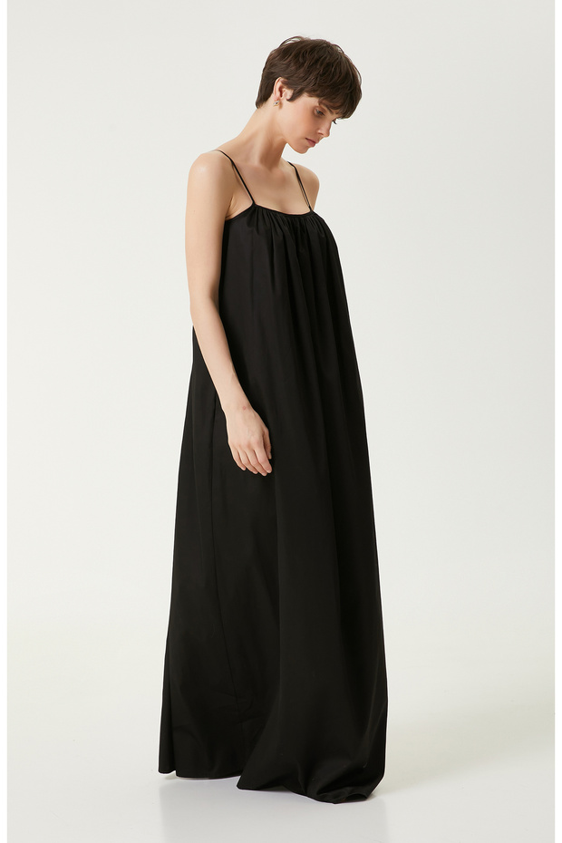 Siyah Maksi Elbise - 1