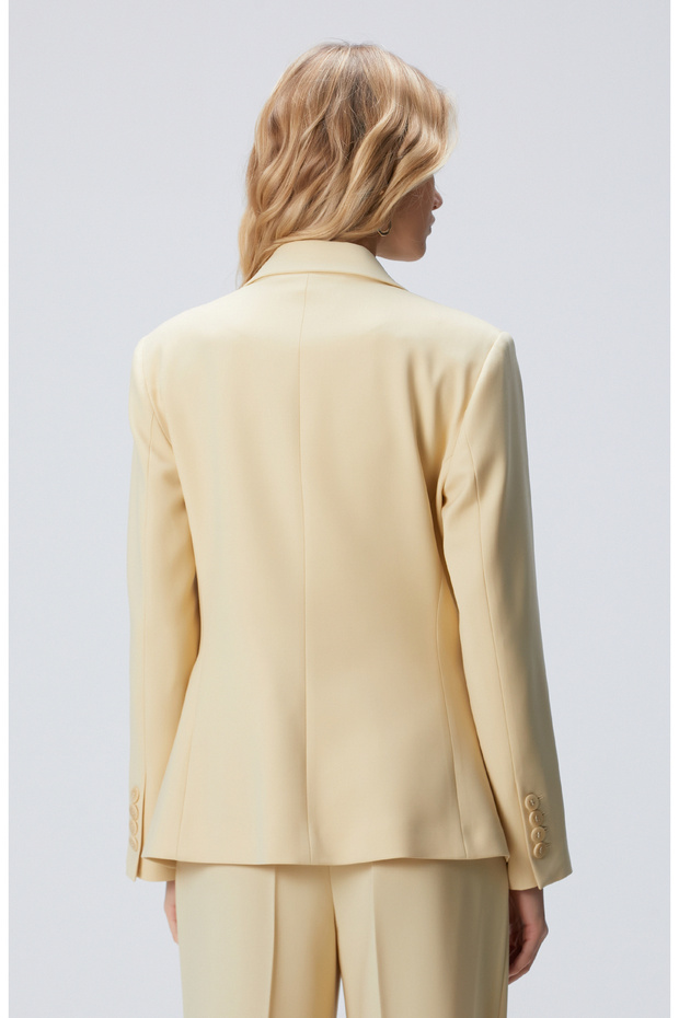 Sarı Yün Karışımlı Ceket - 5