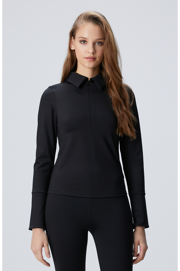 N-Tech Siyah Örme Bluz - 4