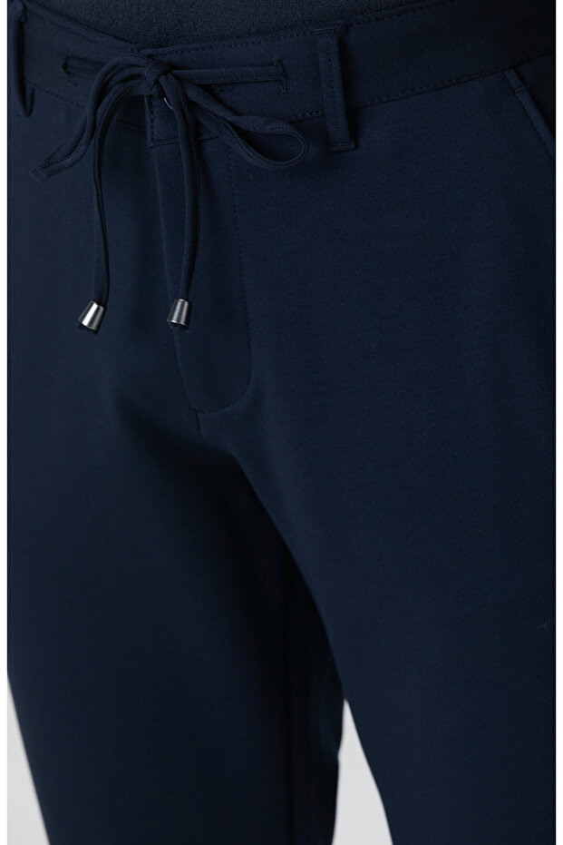 Lacivert Jogger Örme Pantolon - 4