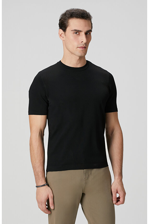 Siyah Basic Triko Kazak - 1