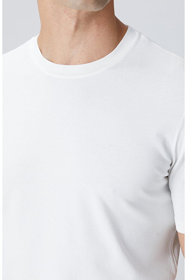 Kırık Beyaz Basic Triko Kazak - 6