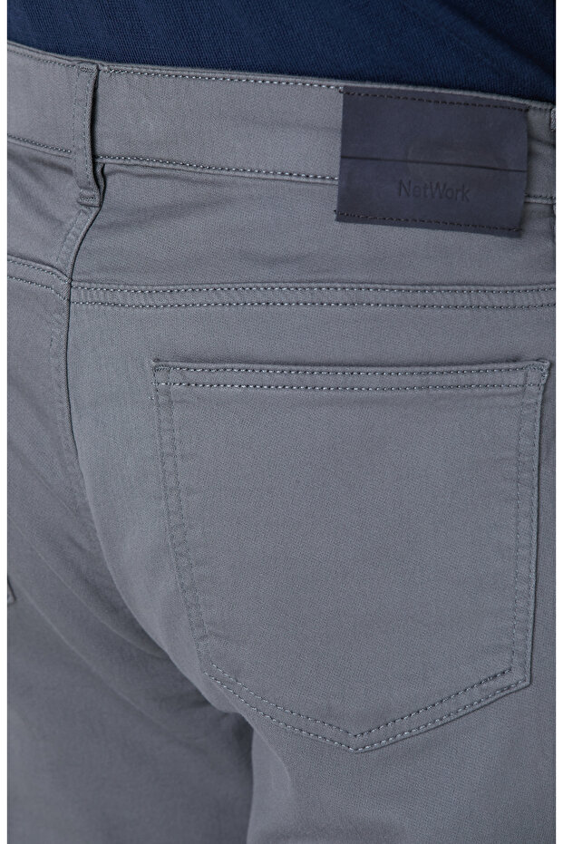 Gri Casual Pantolon - 5