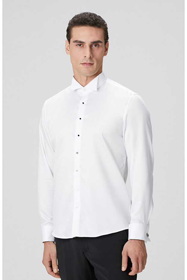 Beyaz Smokin Gömlek - 5