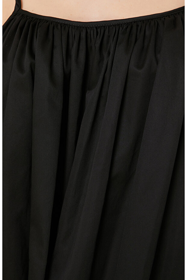 Siyah Maksi Elbise - 6