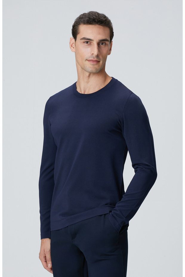 N-Tech Lacivert Basic Triko Kazak - 4