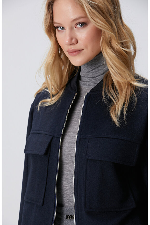 Lacivert Kadın Mont - 2