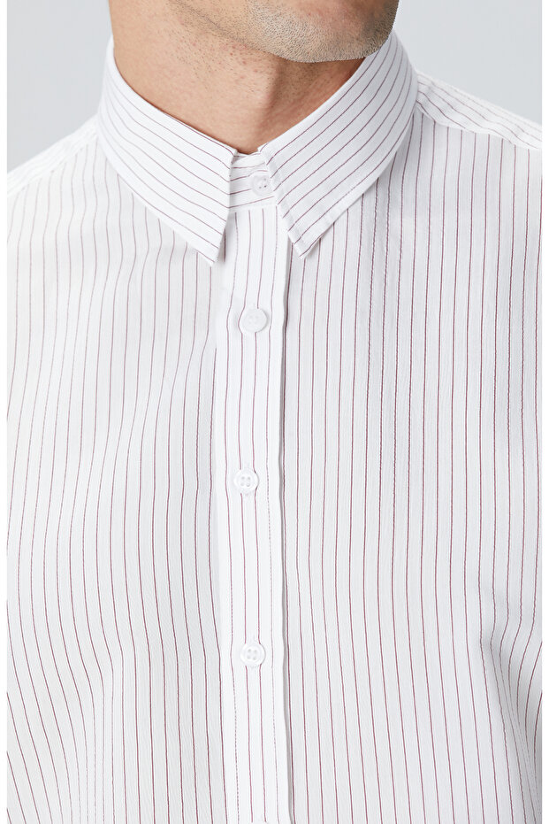 Beyaz Çizgili Gömlek - 6