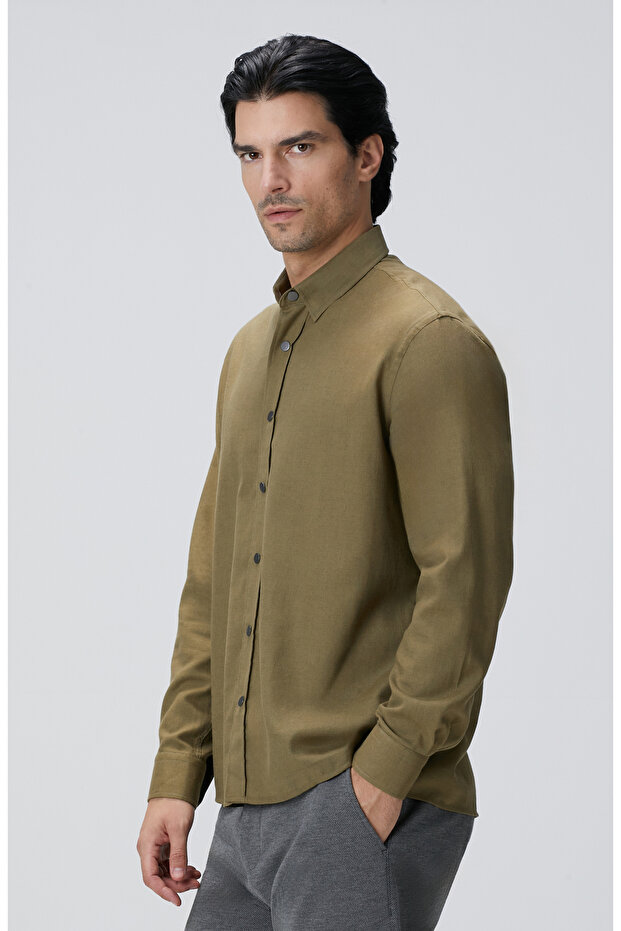 Haki Flanel Gömlek - 1