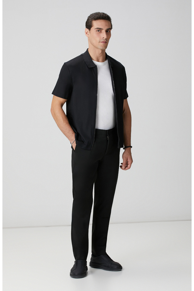 N-Tech Siyah Fermuarlı Örme Gömlek - 3