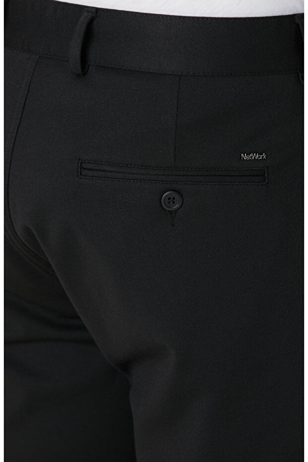 Siyah Diyagonal Örme Pantolon - 5