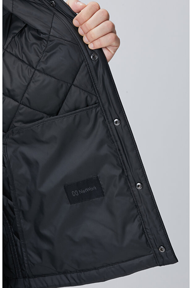 Siyah Coat Ceket - 8