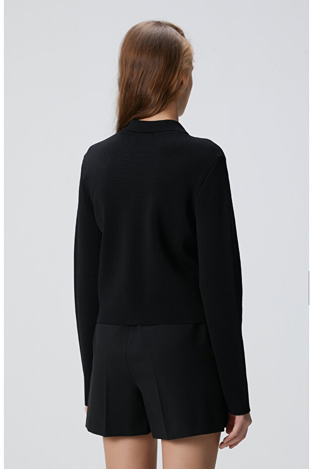 Siyah Triko Ceket - 5
