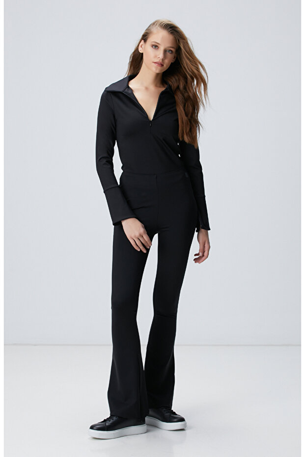 Siyah N-Tech Flare Kalıp Eşofman - 1