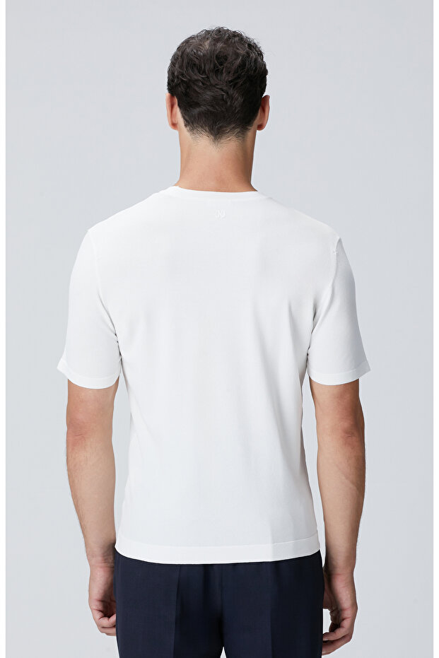 Kırık Beyaz Basic Triko Kazak - 5