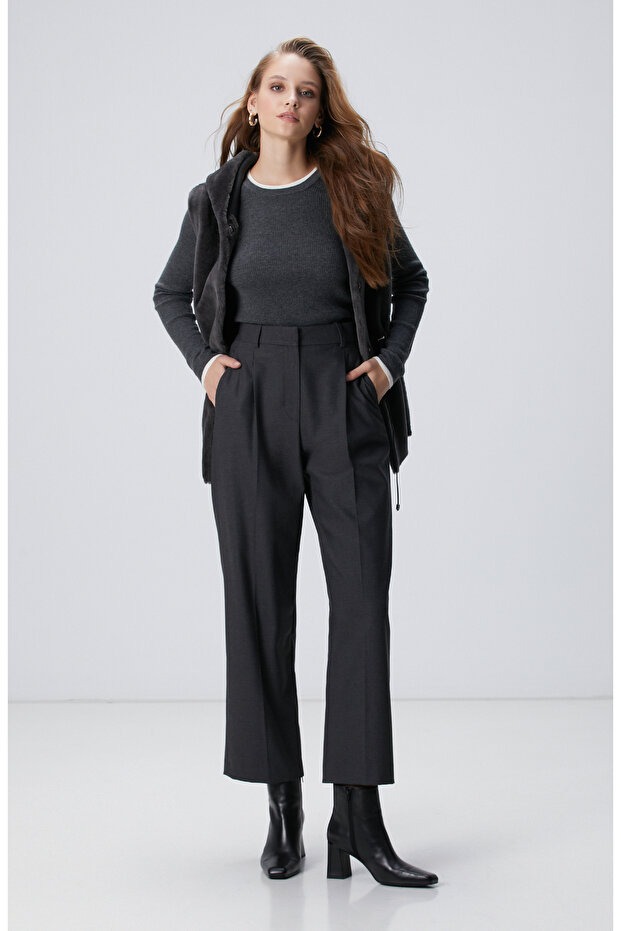 Koyu Gri Pantolon - 1