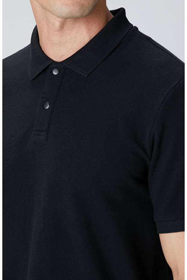 Siyah Çıtçıtlı T-shirt - 6