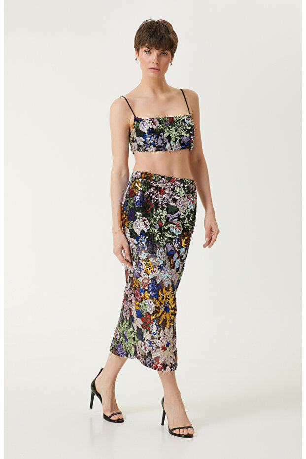 Renkli Midi Kalem Etek - 1