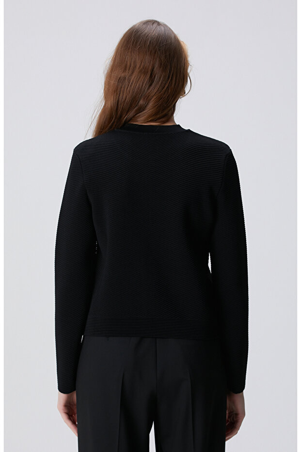 Siyah Triko Ceket - 5