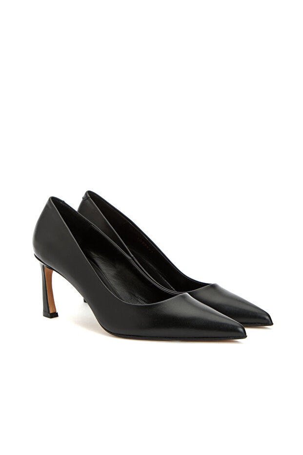 Siyah Kadın Deri Ayakkabı - 1